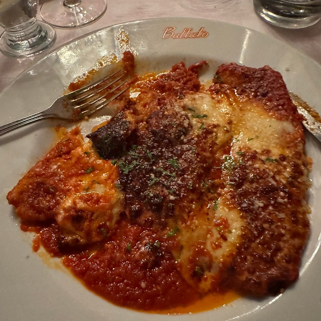 Emilio’s Ballato signature dishes Veal ParmigianaSpaghetti and MeatballsLinguine with Clam Sauce